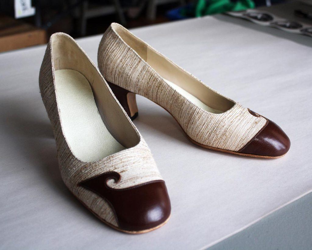 a pair of custom high heels