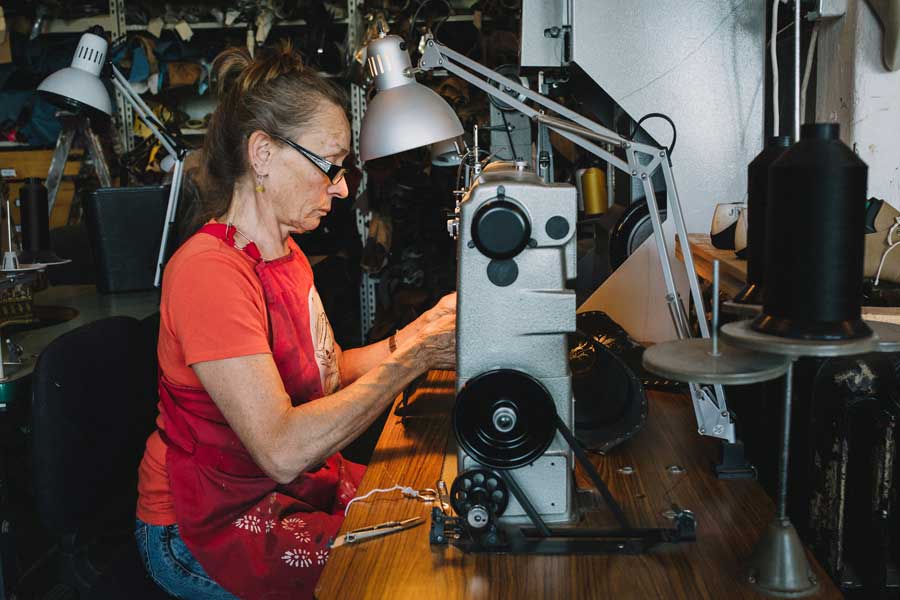 lady working in shoe warehouse
