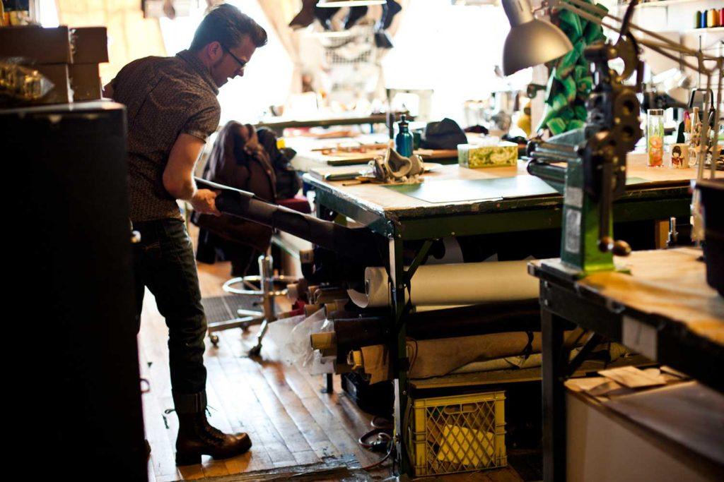 A man working in shoe warehouse
