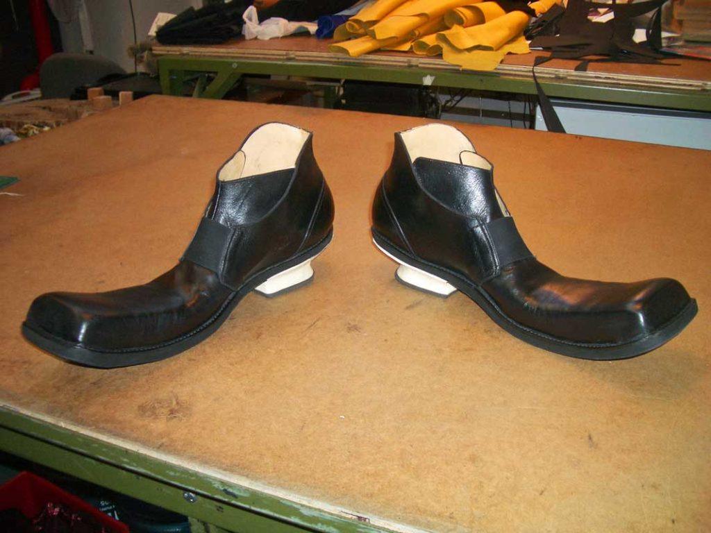 Pair of Black leather clown shoes