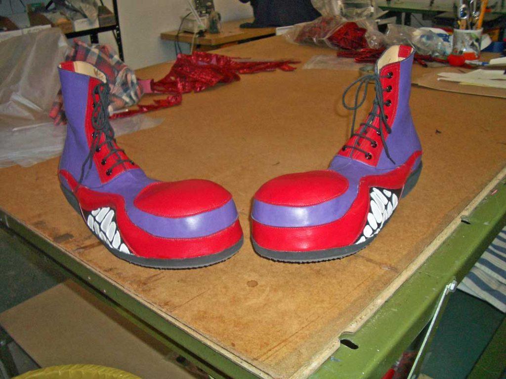 Pair of Red & Blue smiling clown shoes