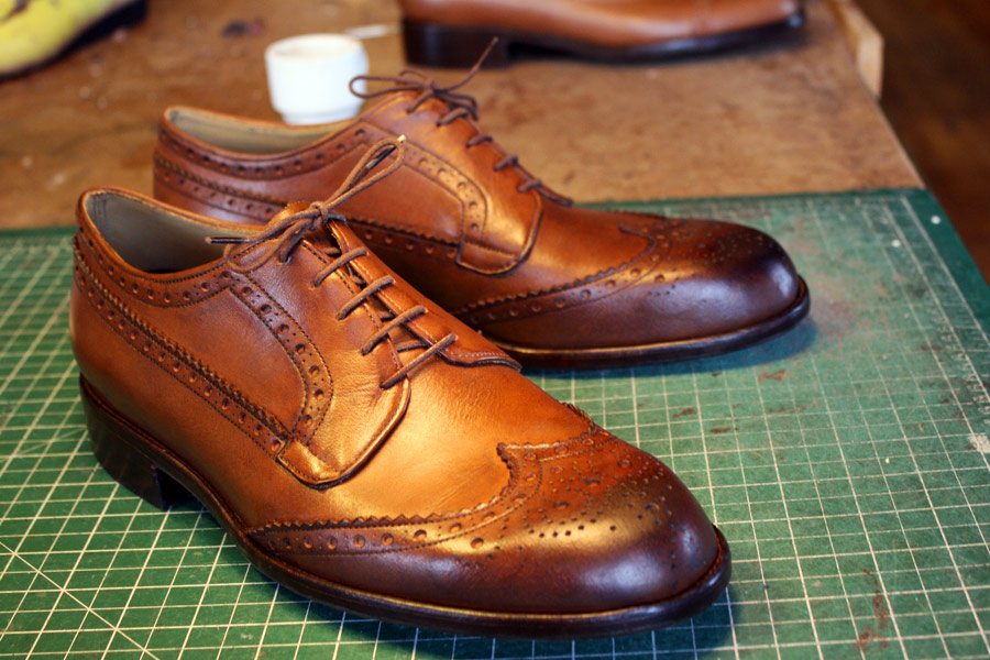 brown leather lace up shoes