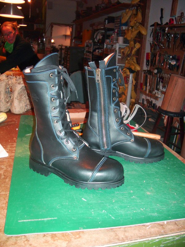 black calf length boots