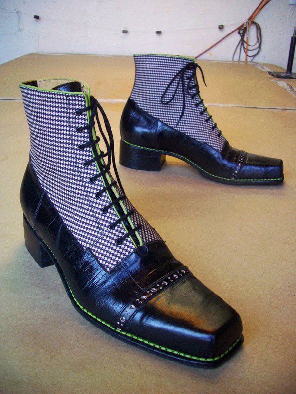 houndstooth ankle boots