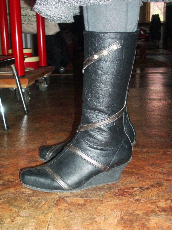 black calf length boots