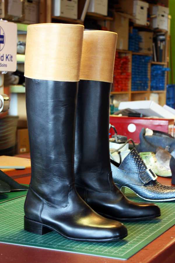 black calf length boots