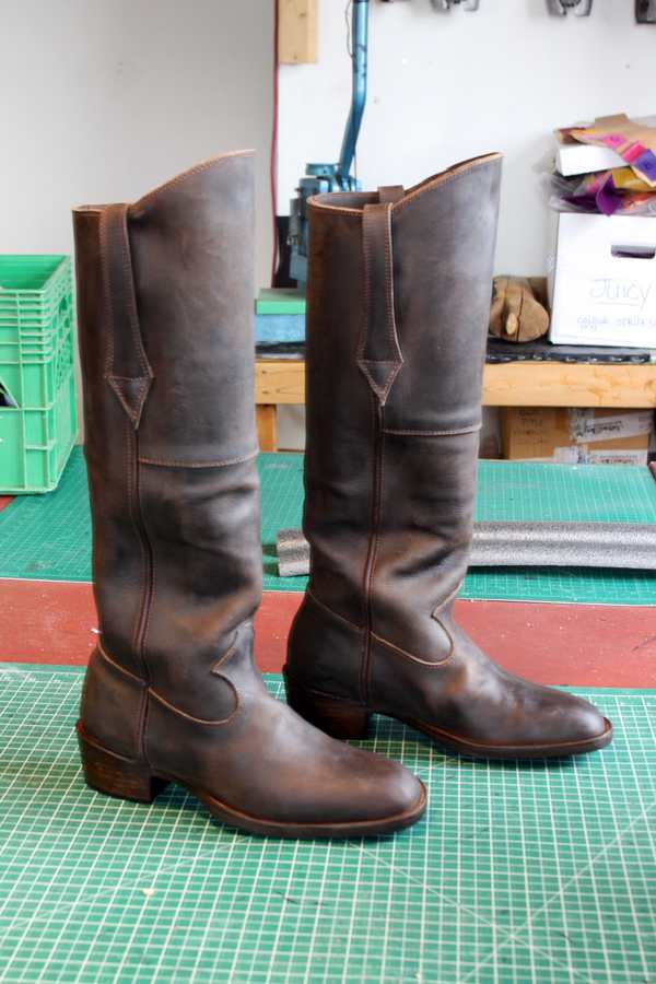 brown leather boots