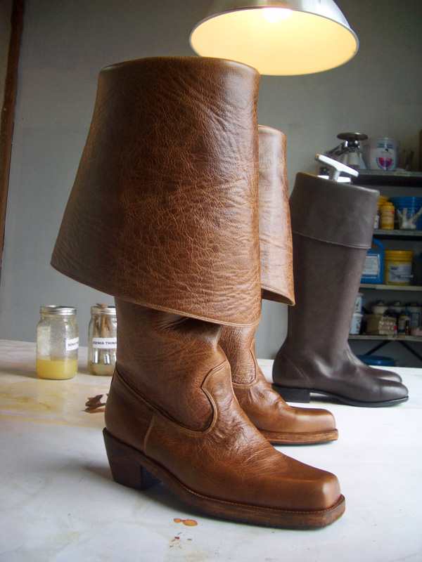 brown leather boots