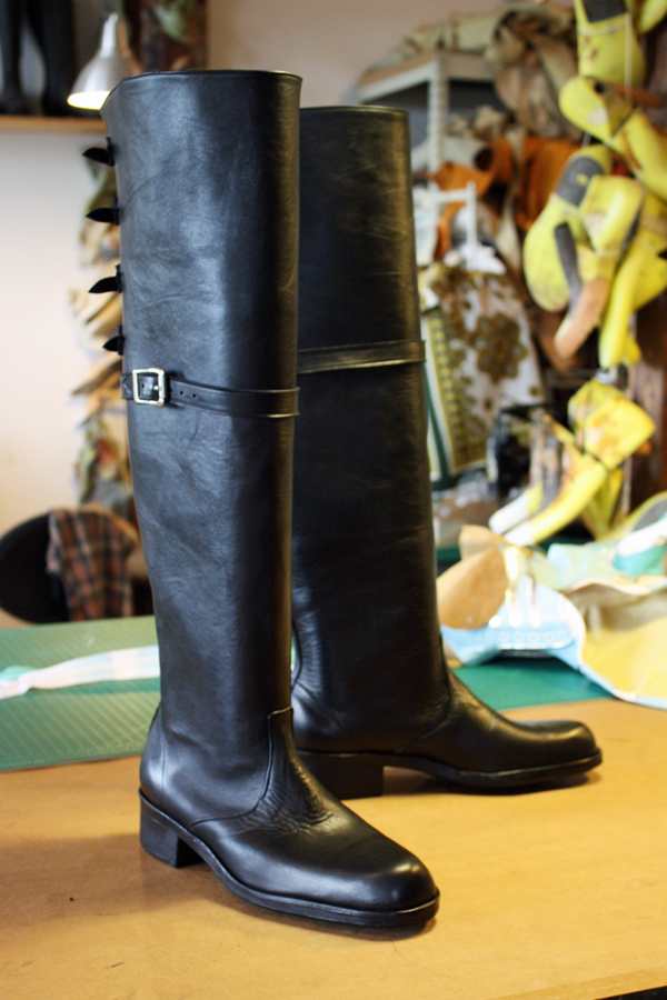 black knee length boots