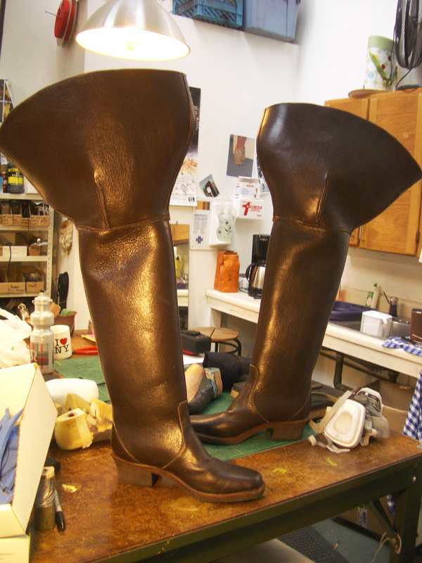 brown leather musketeer type boots
