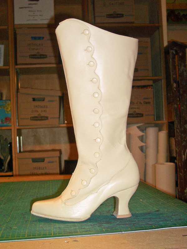 white boot with raised heel