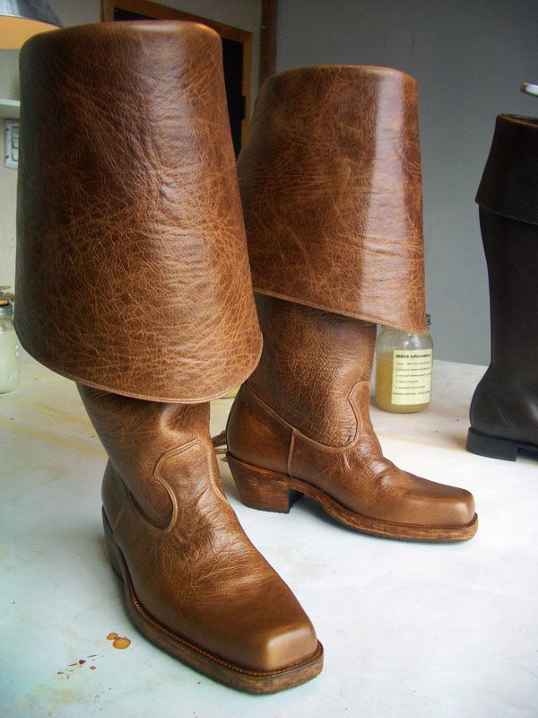 brown musketeer type leather boots