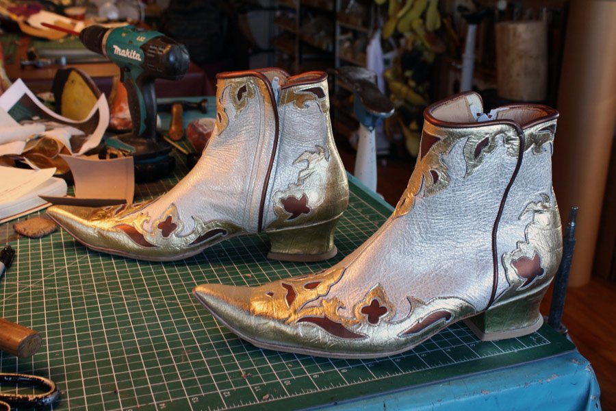 silver ankle boots with pointy toes