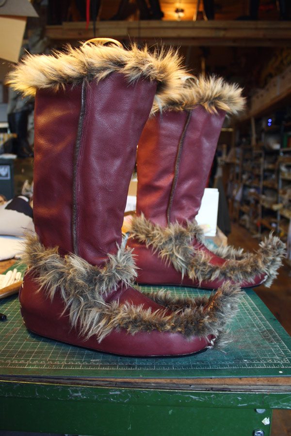 red fur lined boots