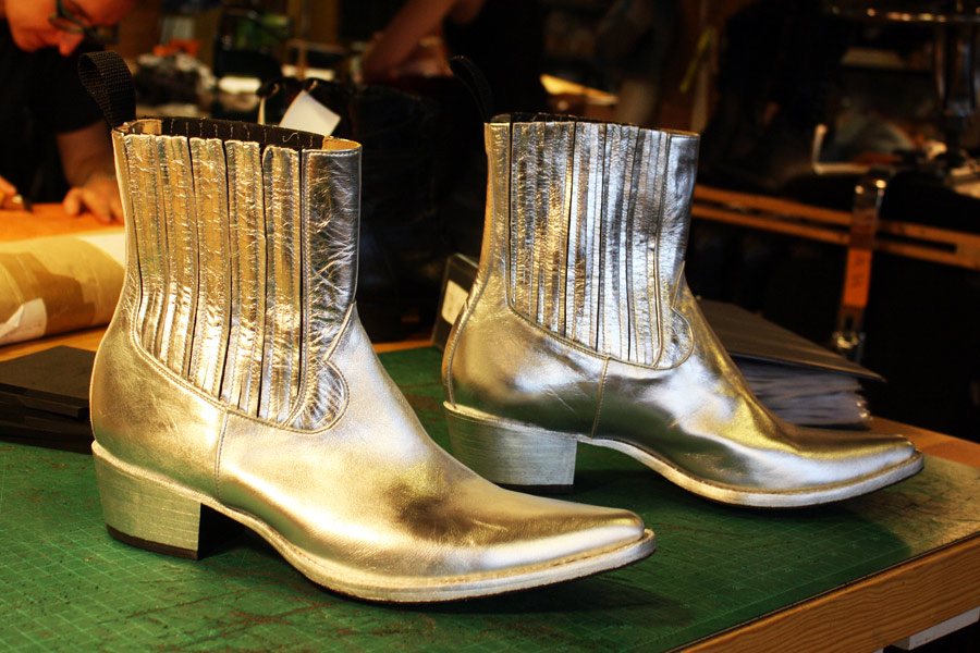 silver ankle boots