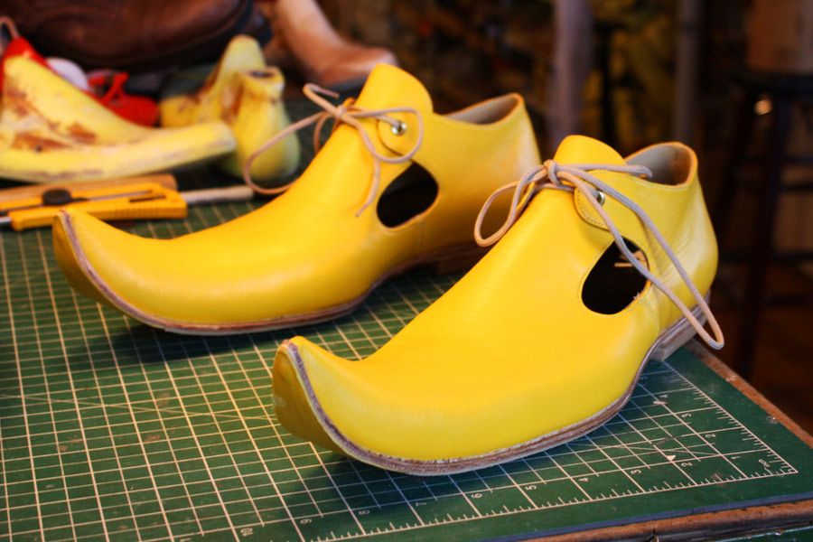 theatrical yellow banana shoes
